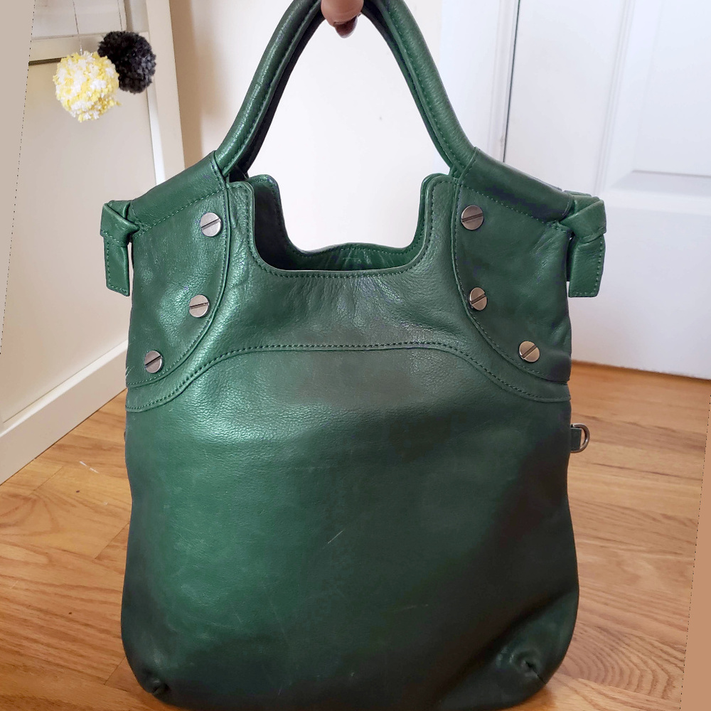Foley + Corinna Green City Fold Over Leather Tote